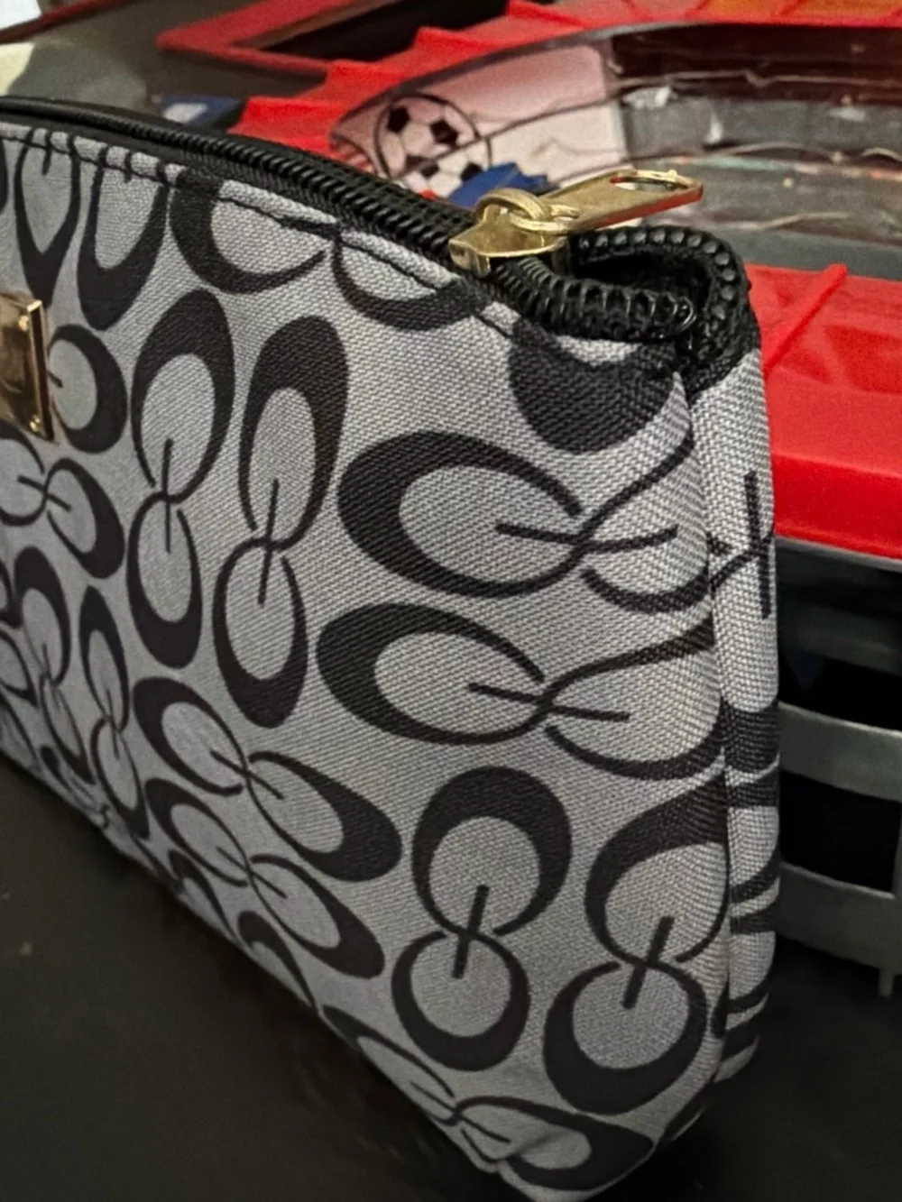 Black & White Patterned Cosmetic Case